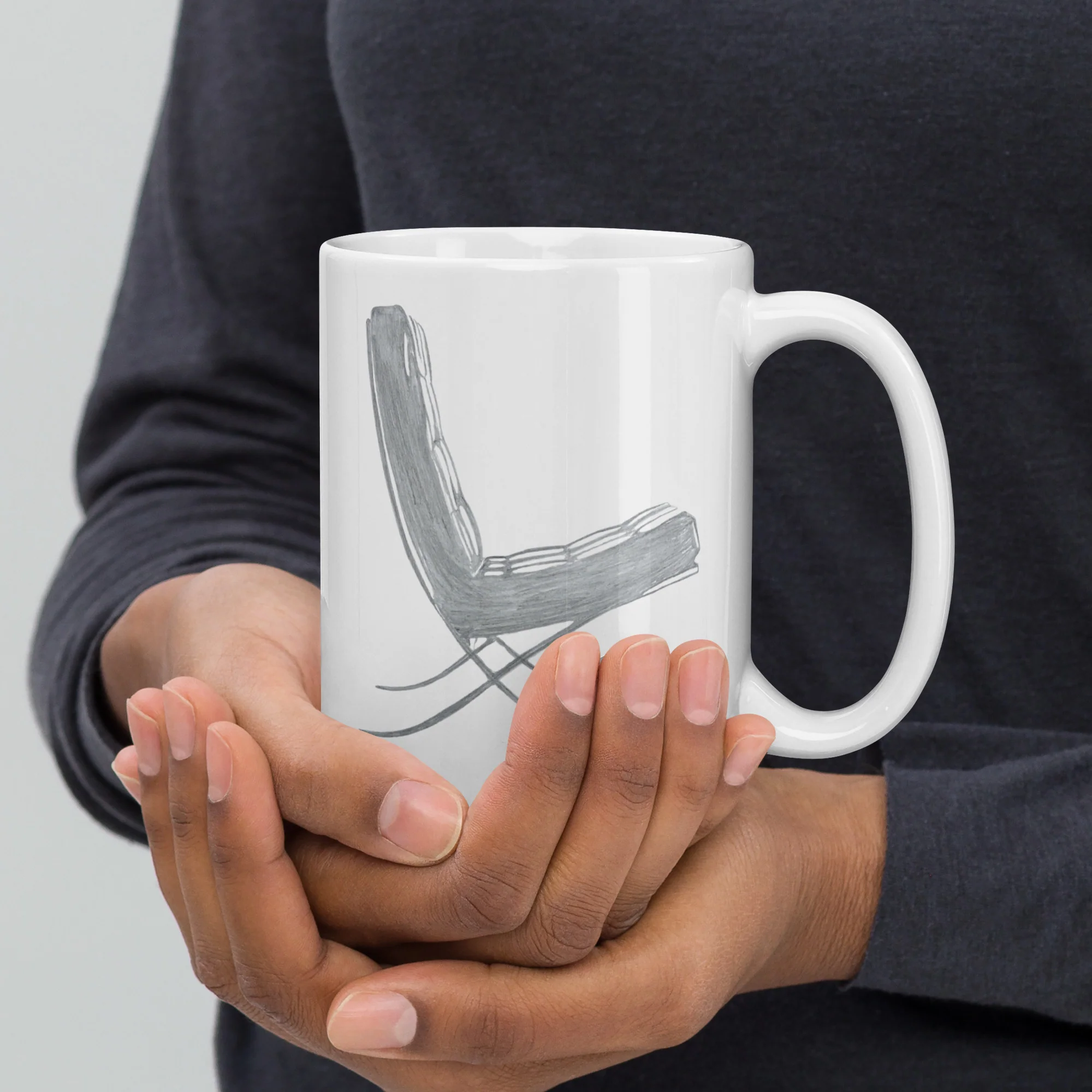 Barcelona Chair White Glossy Mug - Image 4