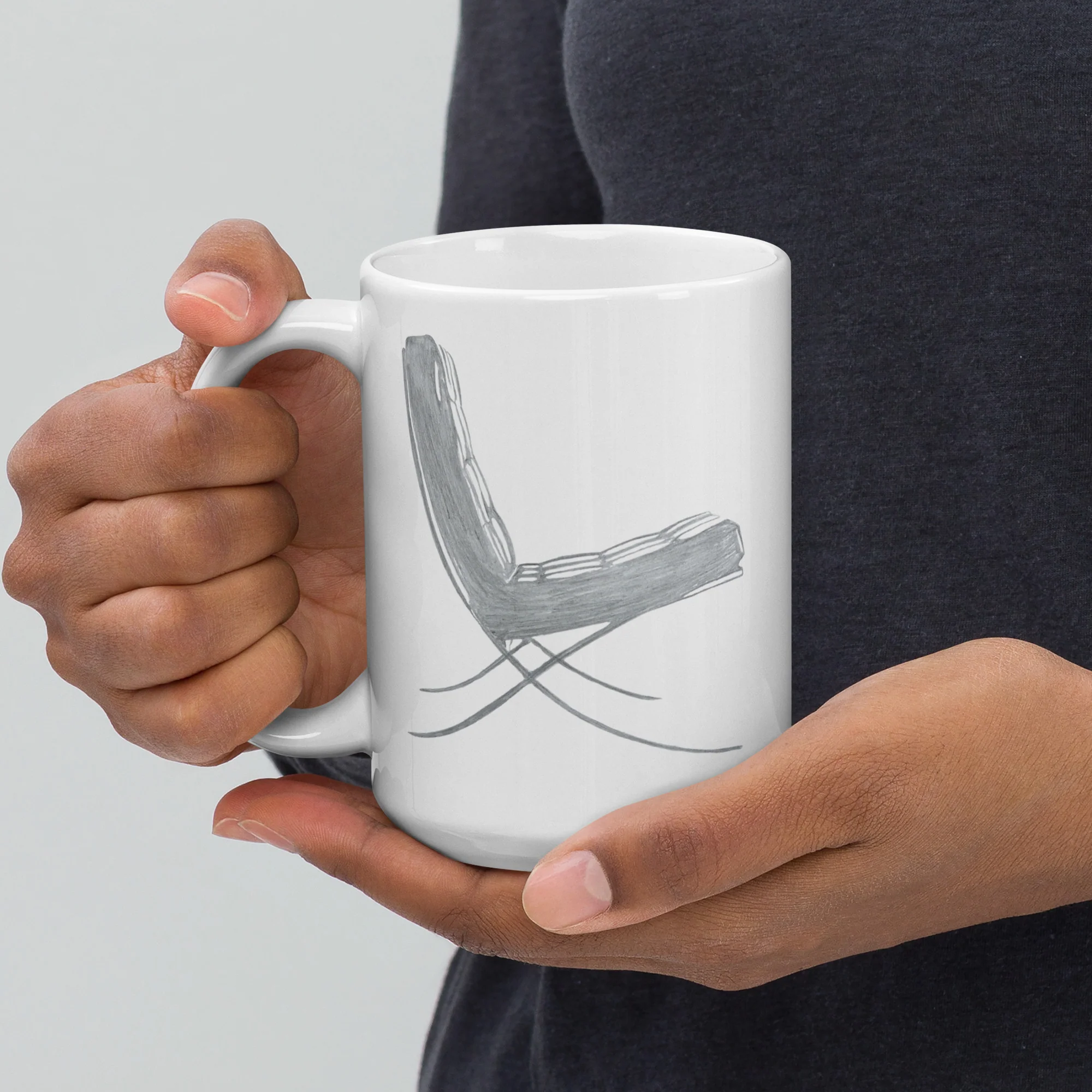 Barcelona Chair White Glossy Mug - Image 5