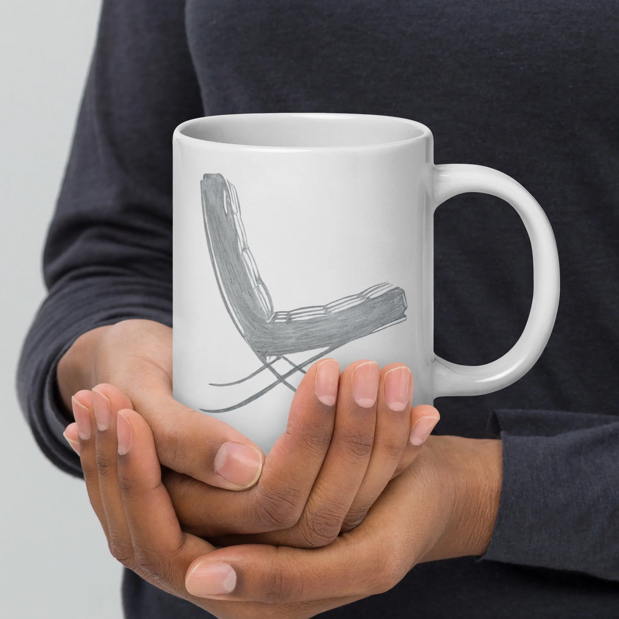 Barcelona Chair White Glossy Mug - Image 6