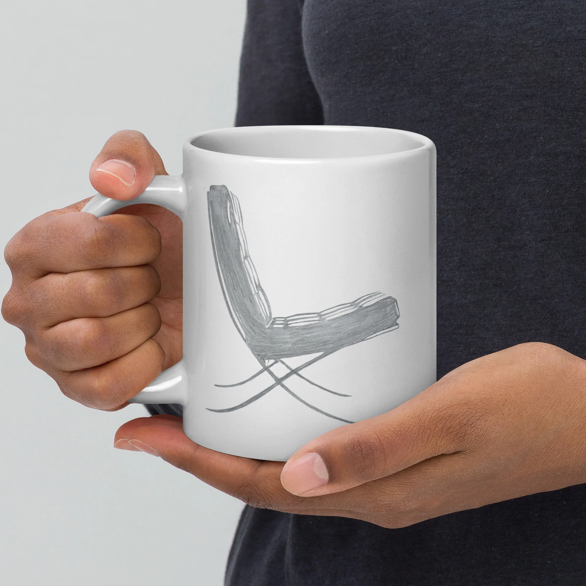 Barcelona Chair White Glossy Mug - Image 7