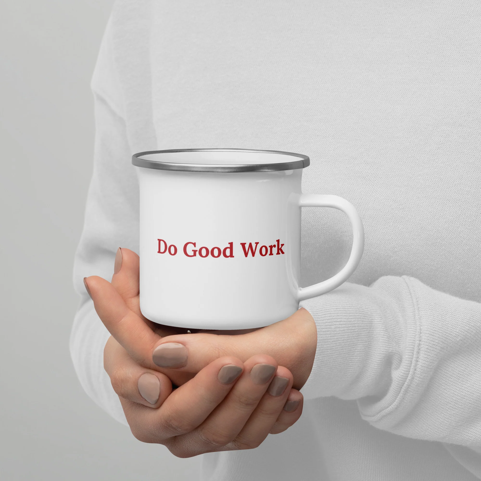 Do Good Work Enamel Mug - Image 4