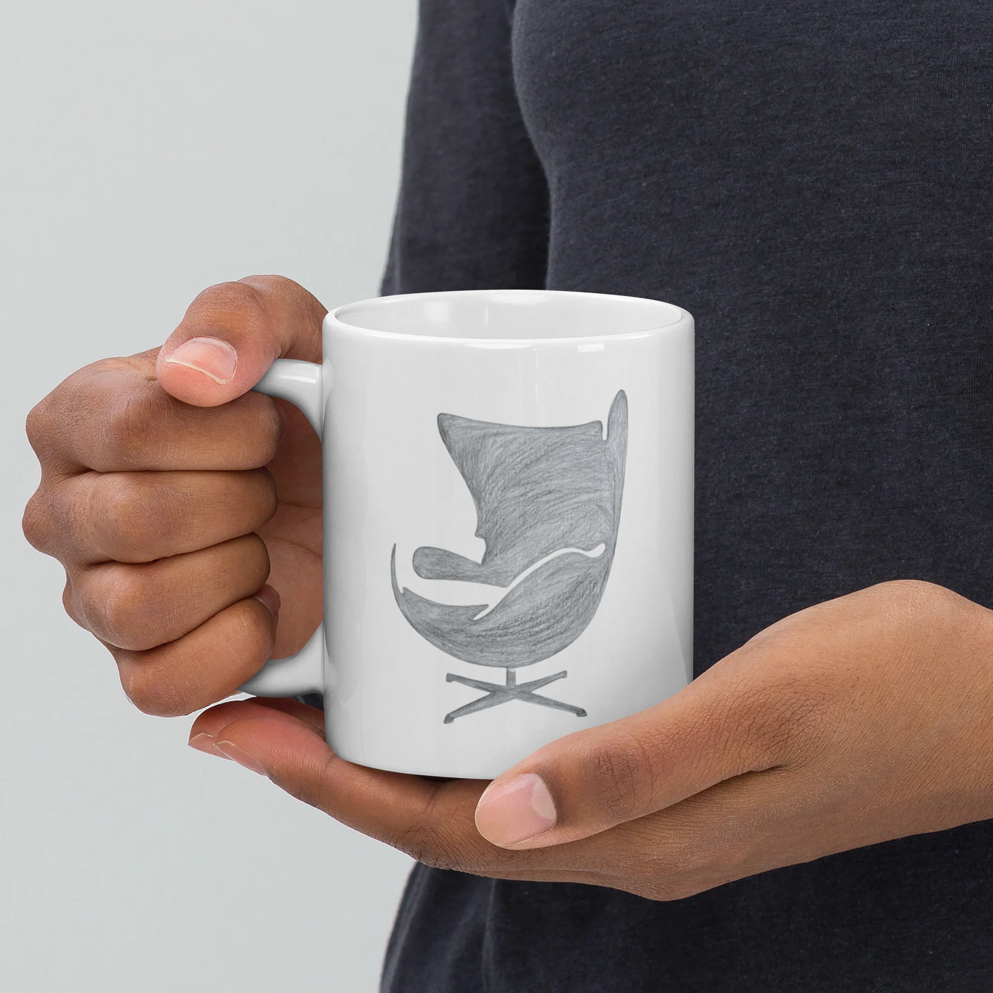 Egg-Chair White Glossy Mug - Image 3