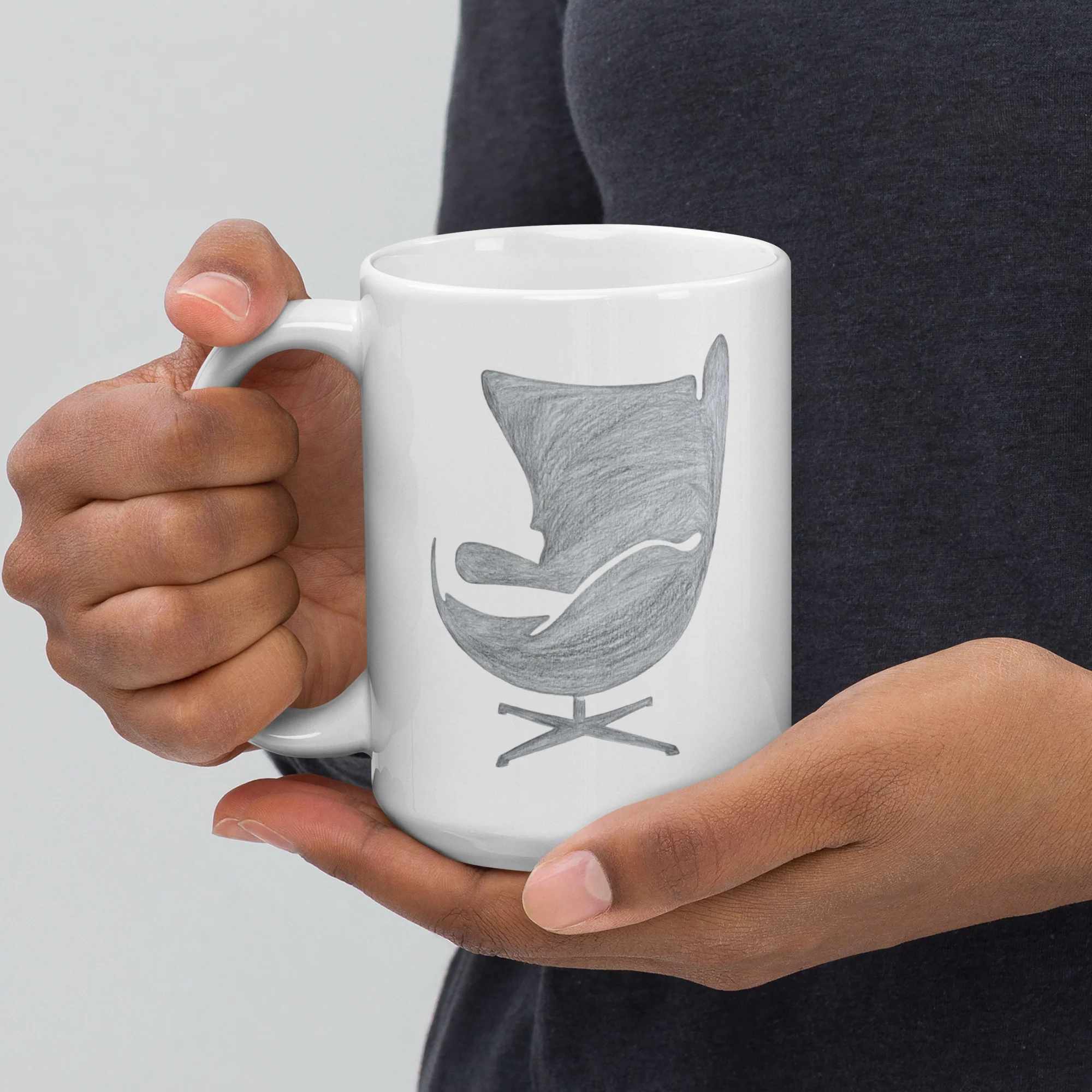 Egg-Chair White Glossy Mug - Image 5