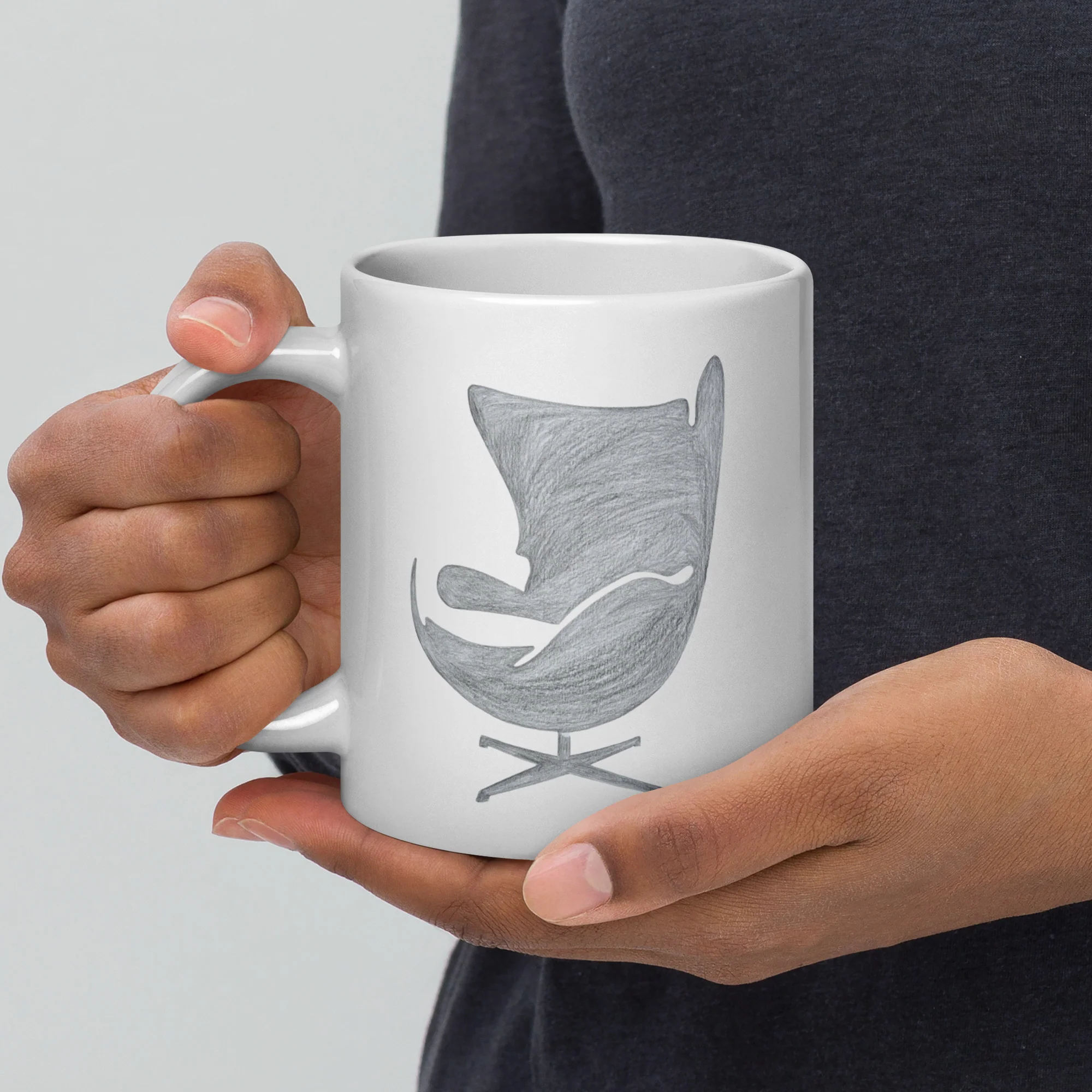 Egg-Chair White Glossy Mug - Image 7