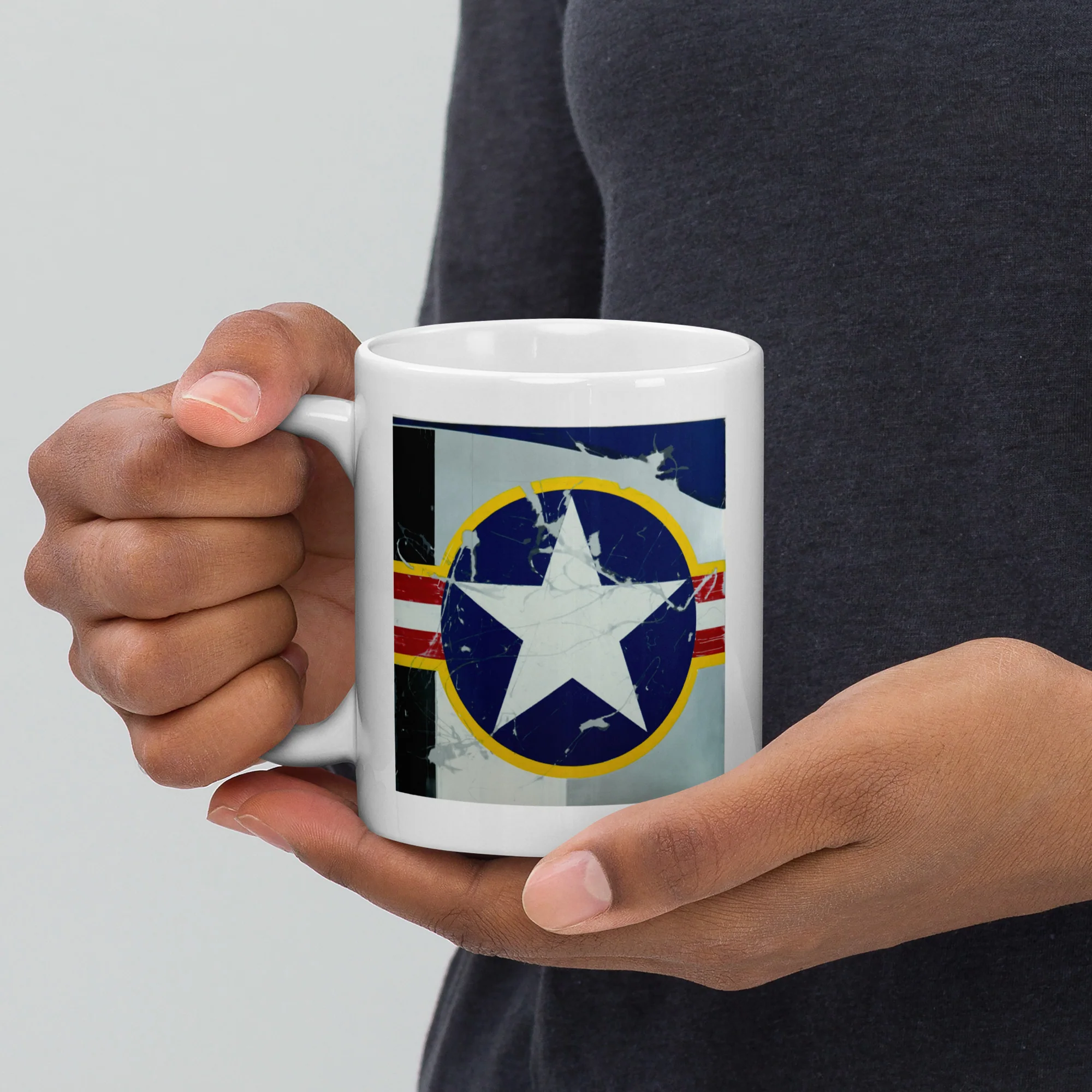 P-47 Thunderbolt Star White Glossy Mug - Image 2