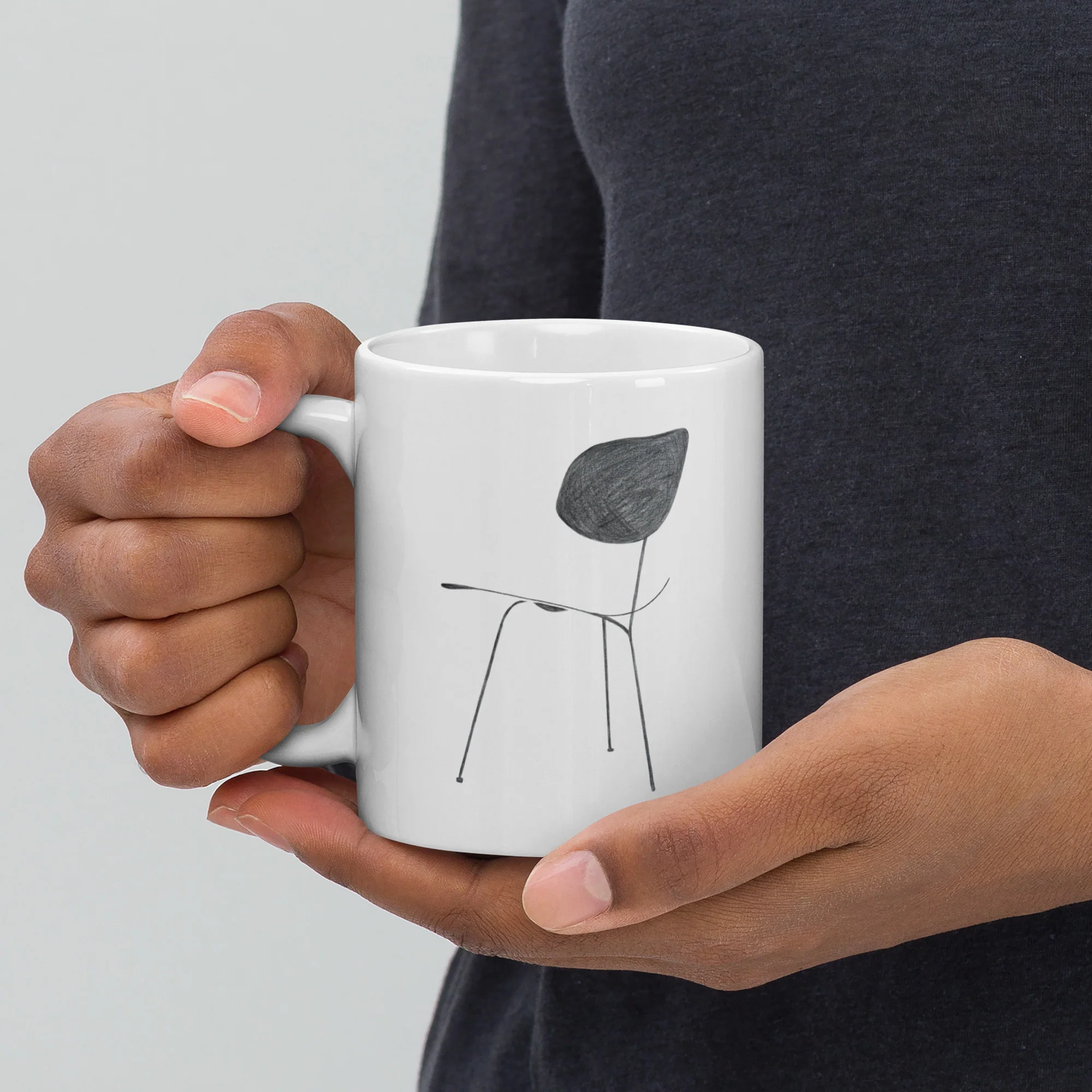 Simple Modern Chair White Glossy Mug - Image 3