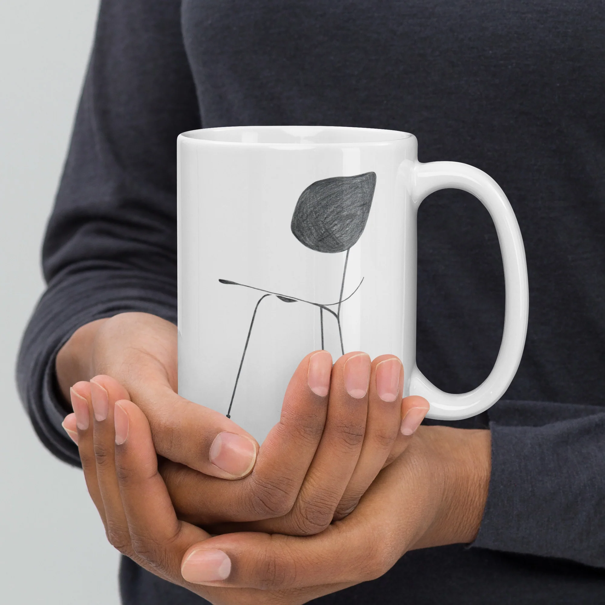 Simple Modern Chair White Glossy Mug - Image 4