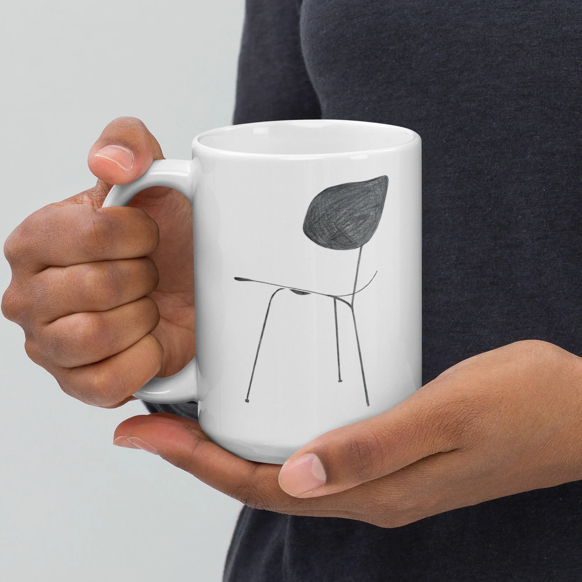Simple Modern Chair White Glossy Mug - Image 5
