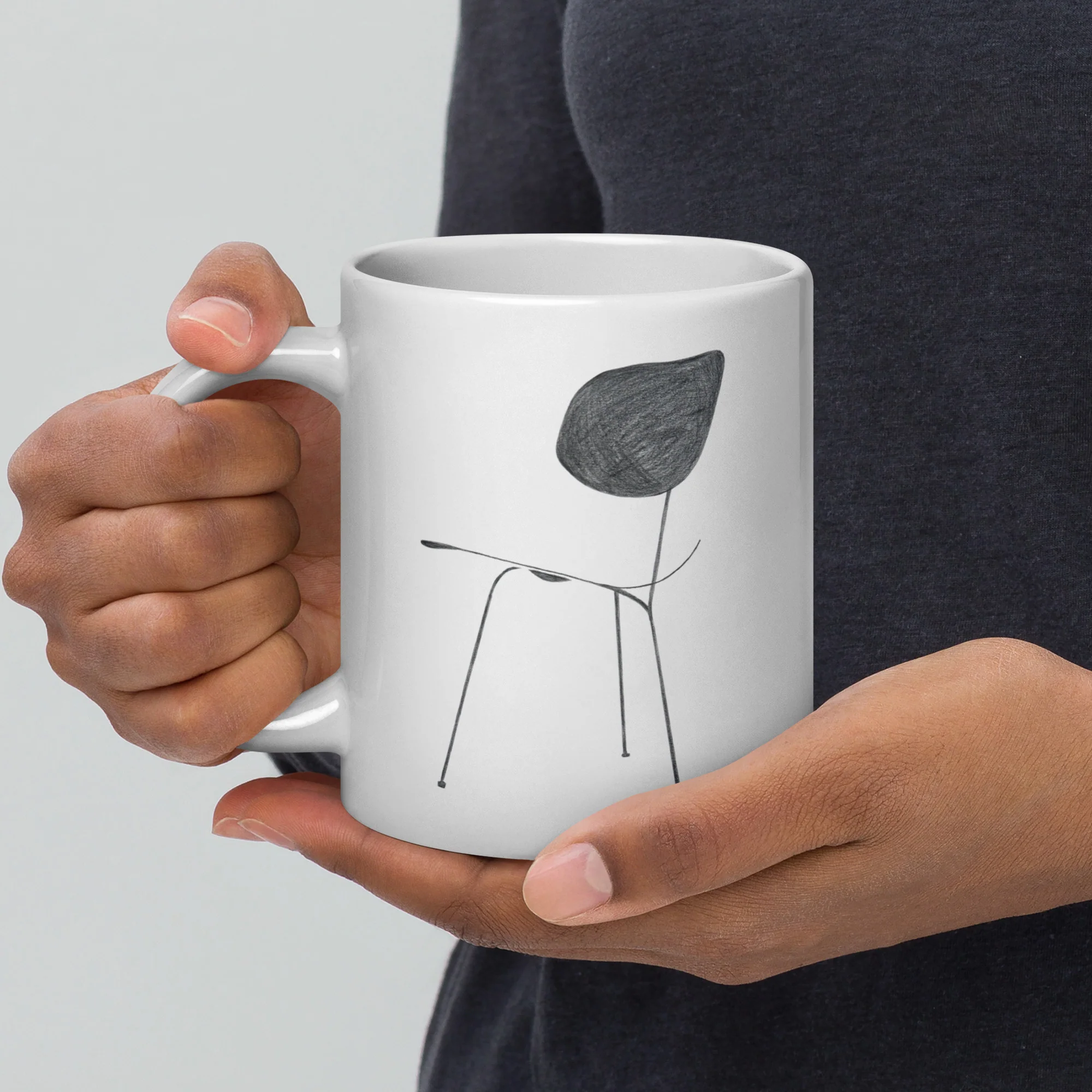 Simple Modern Chair White Glossy Mug - Image 7
